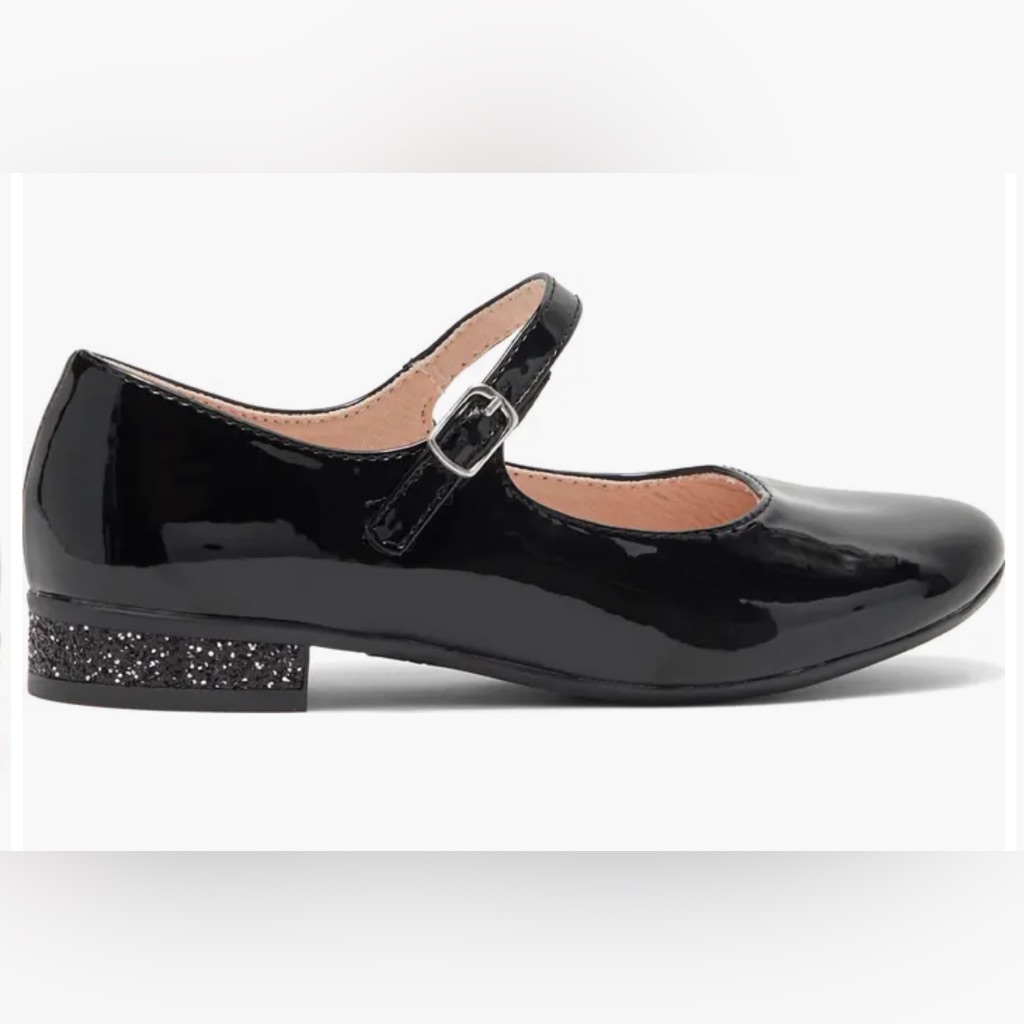 Nordstrom Rack Dress Shoes Black Patent Leather Toddler Girl’s 8 Glitter Wedding